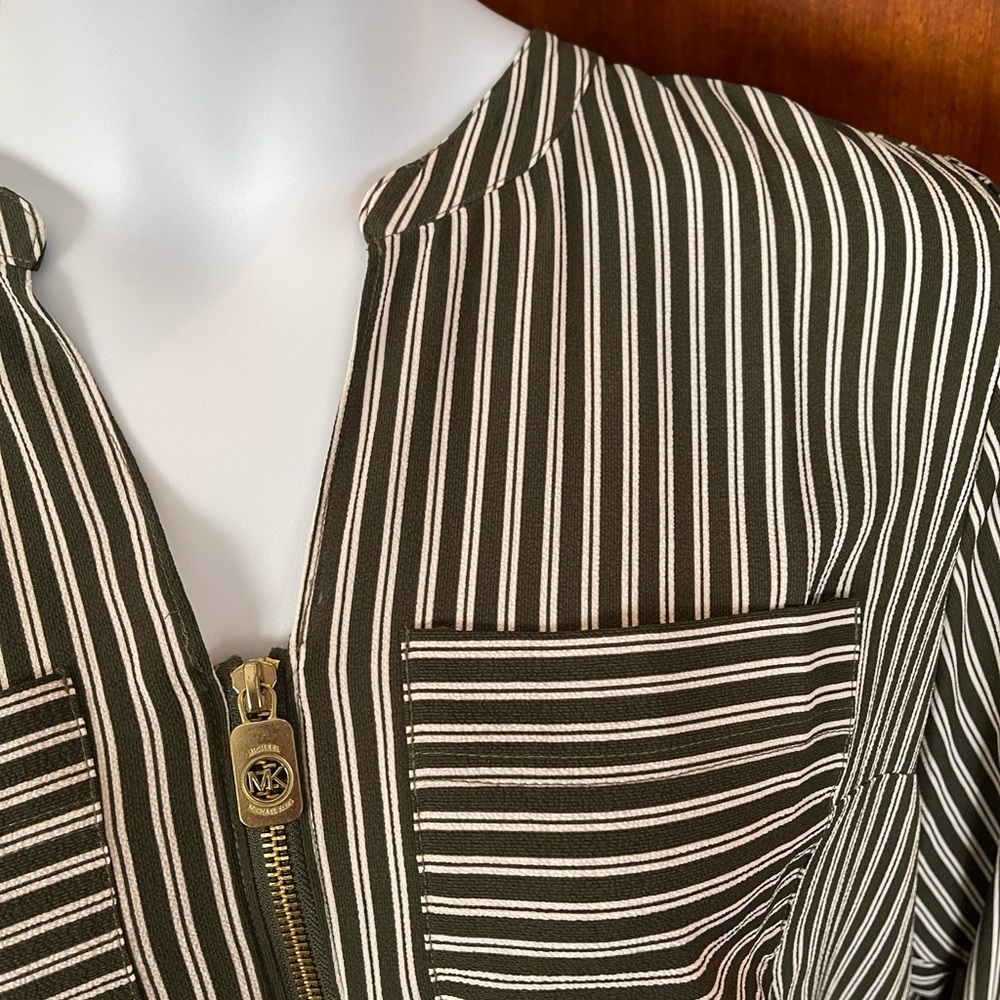 MICHAEL Michael Kors Black and White Striped Blouse - Picture 2 of 3